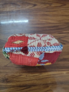 Corn husk clutch pouch Durable makeup pouch wholesale Soft portable puffer bag Lightweight cosmetic casecaseble Wholesale - Product Image 5