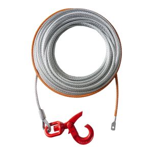 Cavo per verricello in acciaio zincato da 3/8 di pollice x 100 piedi, resistenza alla rottura di 15.200 libbre, fune da traino con gancio girevole - Product Image 5