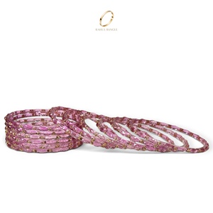 Colección de Brazaletes de Cristal de Cachemira Transparentes en Rosa Lila y Morado, con Diseño de Gotas de Lluvia, para Mujer, Joyería de Moda para Bodas - Product Image 5