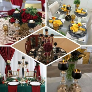 Black And <b>Gold</b> <b>Candelabra</b> With Crystal Drops For Home Decoration - Product Image 5