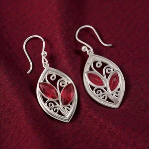 Pink Rubellite Sterling Silver Dangle <b>Earrings</b> Boho Bezel Drop <b>Earrings</b> Oval Cut Gemstone October Birthstone Third Party - Product Image 5