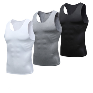 <b>Men's</b> <b>Black</b> Sleeveless <b>Tank</b> <b>Top</b> O-Neck Solid Color Casual Knitted Quick Dry Sportwear - Product Image 1