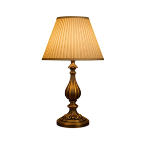 Lámpara de Mesa Tradicional de Latón con Pantalla de Tela Blanca, Estilo Empire, E26 LED, Control de Interruptor, Decorativa para Dormitorio, Tamaño Pequeño - Product Image 6