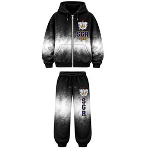 Sigma Gamma Rho <b>Women's</b> Tie Dye <b>Jogger</b> Tracksuit Blue <b>White</b> Color Custom Greek Letter Hoodie Sweatpants Sorority Sportswear - Product Image 1