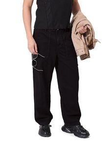 Jean en denim noir ample à jambe large pour homme, taille mi-haute, délavage vintage, couleur unie, écologique, résistant à la décoloration, décontracté - Product Image 4
