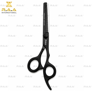 Ciseaux de coiffure professionnels pour salon de barbier, en acier inoxydable japonais, titane noir, lames de coupe longue durée - Product Image 4