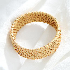 Pulseras de ratán para mujer, accesorio de verano, brazalete de bajo precio, brazalete tejido a mano, pulseras de caña. - Product Image 3