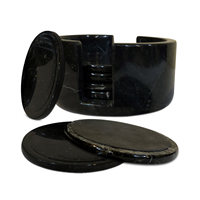 Ensemble de 6 dessous-de-verre en marbre onyx naturel, grande dalle, surface antique, écologique et durable, décoration moderne pour la cuisine et la maison