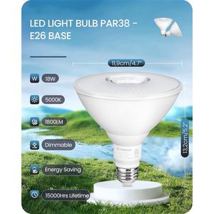 Confezione da 2 Lampadine LED PAR38 Dimmerabili IP65, Equivalente a 120W, per Illuminazione Esterna di Patio, Giardino, Portico, Vialetto e Garage - Product Image 3