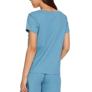 ชุดเสื้อยืดและกางเกงขาสั้นคุณภาพดีที่สุดสำหรับผู้หญิง ชุดเซ็ต 2 ชิ้นสำหรับสุภาพสตรี ออกแบบโลโก้ได้ตามต้องการ สีพื้น ผ้าฝ้าย ชุดเซ็ตสำหรับผู้หญิง - Product Image 6