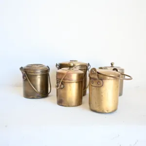 Vintage Brass Kitchenware Oil Pot Bharni Handcrafted <b>Antique</b> Storage Container Traditional Indian Console Coffee Table Decor - Product Image 2