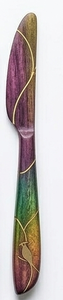 Ensemble de couverts en bois style bohème, cuillères à couleurs superposées, vaisselle personnalisée, passe au lave-vaisselle, décoration de table pour fêtes - Product Image 6
