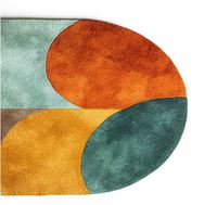 Tapis décoratif multicolore en laine tuftée à la main, doux, extra épais, à poils longs, pour salon moderne, chambre à coucher