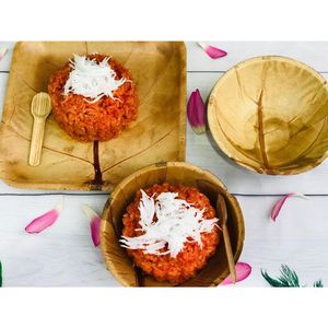 AVAILABLE Sustainable Bulk 10 Inch Palm Leaf Compostable Biodegradable <b>Disposable</b> Plates 50 Pack Outdoor <b>BBQ</b> Party - Product Image 2