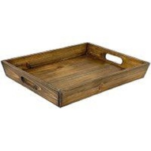 Modern Eco-Friendly Wooden Serving <b>Tray</b> <b>Handles</b> Rectangle Shape Customizable for Home Hotels Handmade Polished Finish - Product Image 1