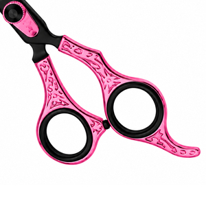 Ciseaux de coiffure professionnels 6'' à faible MOQ, lame tranchante en acier inoxydable, pour droitiers, usage en salon, rose et noir, pour la coupe de cheveux - Product Image 4