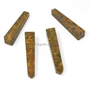 Cristal natural al por mayor Ágata Verde Aventurina Torre 4 Forma facetada puntiaguda Super Calidad - Product Image 4