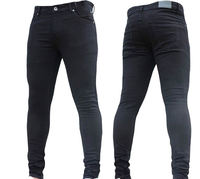 Celana Jeans Skinny Pria Model Push Up High Rise Bahan Denim Stretch Warna Biru Muda
