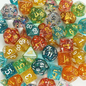 Dés polyédriques irréguliers transparents en acrylique personnalisés en usine pour divers jeux de cartes et de société, mini dés de jeu - Product Image 6