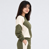 Sweat-shirt tendance pour femme en coton épais, coupe épaules tombantes, toucher doux, confortable, style streetwear