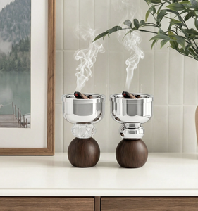 Luxury Wooden Base <b>Bakhoor</b> <b>Burner</b> with Metal Incense Cup Modern Charcoal Incense Holder for Home Decor & Gifting - Product Image 5