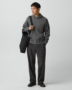 Sudadera con Capucha de Punto Casual para Hombre de Alta Calidad, Color Gris Sólido, Anti-Pilling, Corte Regular, Moda Otoño Invierno - Product Image 1