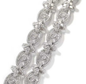 Bracelet en argent Moissanite pour femmes, lien papillon floral, bijoux fins scintillants de luxe, cadeau élégant - Product Image 3