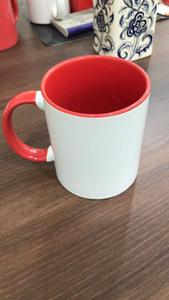 Three Tone Ceramic Coffee Mug Cup White Orange Handle Insulated <b>Drinkware</b> for Office Home - Product Image 3