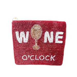 กระเป๋าถือขนาดเล็กปักลายไวน์นาฬิกาลูกปัดสีแดงและสีขาวงานฝีมือดีไซน์ใหม่กระเป๋าแฟนซีและพรีเมี่ยมโดยบริษัทฮิบา - Product Image 1