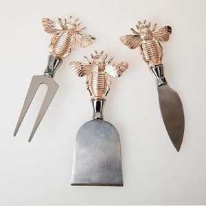 Juego de cuchillos para queso Copper Bee Handle con hoja de acero inoxidable, herramientas duraderas de metal para queso, solo lavar a mano - Product Image 6