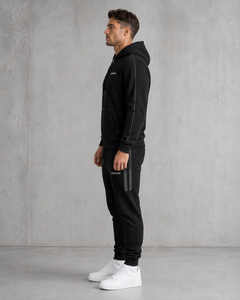 Conjunto Deportivo F2WIN para Hombre, Sudadera con Capucha Negra, Resistente al Viento, Forro Polar, Manga Larga, Estilo Casual, Pantalones Deportivos, Ropa de Verano - Product Image 5