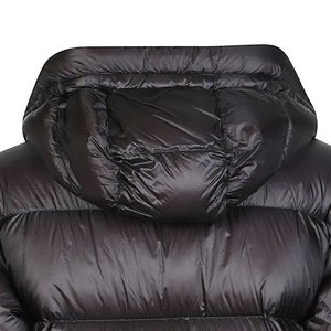 Nouveautés : Manteau d'hiver pour homme en duvet noir avec capuche, col montant, fermeture à boutons, vêtement d'extérieur décontracté, épais, couleur unie, coupe classique - Product Image 4