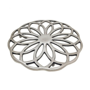 Wholesale Round Aluminium Metal <b>Trivet</b> With Nickel Finish Decorative Kitchen Hot Pot Stand Tabletop Protector At Factory Price - Product Image 3