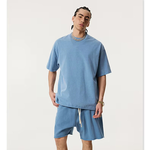 T-shirt Homme Personnalisé avec Logo, Col Rond, Imprimé Léopard, Tricoté, Grande Taille, Effet Délavé, Qualité Supérieure, Style Vintage et Vieilli, Vente en Gros - Product Image 2