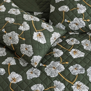 Juego de Cubrecama Olive Charm de 3 Piezas, Diseño Sólido con Pespunte en Diamante, Mezcla de Algodón T-150, Ropa de Cama para Toda Temporada, Uso Doméstico, Estilo Duradero - Product Image 5