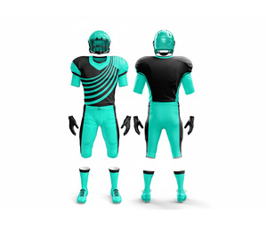 Maillots de football américain respirants, ensemble uniforme complet, sublimation personnalisée |   Tenue de football d'équipe |   Vêtements de sport en polyester respirant - Product Image 1