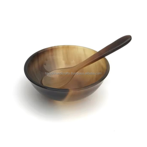 ชามเสิร์ฟควายฮอร์นดอกไม้ตกแต่งเรียบหรูทำจากงานหัตถกรรม - Product Image 1