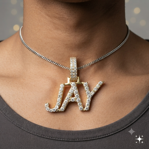 Trendy 10K <b>Solid</b> <b>Gold</b> Personalized Block Script Bling Letter Nameplate Necklace Moissanite Diamond Custom Fine <b>Pendants</b> & Charms - Product Image 2