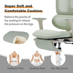 Sedia da Ufficio Ergonomica in Rete con Ruote Silenziose a 360 Gradi, Braccioli Regolabili, Poggiapiedi, Supporto Lombare e Poggiatesta in Memory Foam - Product Image 5