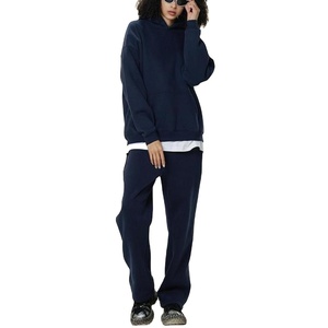 2026 Luxury Women's Polyester Cotton Casual Autumn Winter Tracksuit Customizable Oversized Fleece Hoodie and <b>Sweatpants</b> <b>Set</b> - Product Image 6