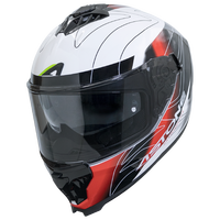 Casques Astone GT6 PLUS WAVES BLANC / ROUGE Nouveau casque intégral ABS pour hommes Certifié ECE22.06 Garantie 1 an Tailles XS-2XL