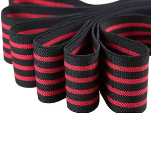 Genouillère élastique noire avec rayures colorées et motif en zigzag pour vêtements de fitness pour hommes - Product Image 4