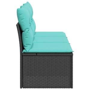 Canapé de jardin en polyrotin noir 64,96 x 24,41 x 27,17 pouces - Product Image 5