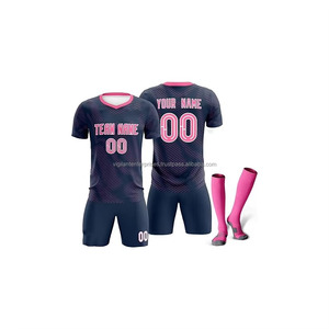 Personalizado 100% poliéster hombres fútbol Jersey nombre frente OEM servicio para los uniformes del equipo para hombres mujeres jóvenes niños corte automatizado - Product Image 1