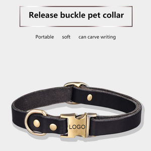 Collier pour animaux de compagnie en cuir véritable de qualité supérieure, boucle réglable, durable, pour chien et chat, vente en gros, OEM, tailles personnalisées - Product Image 2