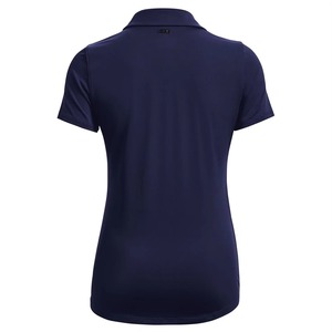 Chemise à manches courtes bleu marine pour femme, tricotée, respirante, formelle, couleur unie, en Spandex/Coton, écologique, infroissable, avec badge - Product Image 3
