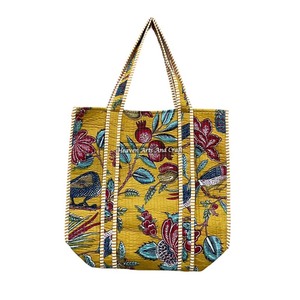 Sac fourre-tout bohème en coton multicolore, grand format, fait main, sacs bohèmes, vente en gros, sacs fourre-tout indiens personnalisés, sacs en coton matelassés faits main - Product Image 3