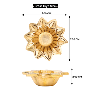 Lámpara de aceite de latón artesanal con diseño floral, tradicional Deepam, Pital Diya decorativo para decoración de mesa en el hogar o templo. - Product Image 6