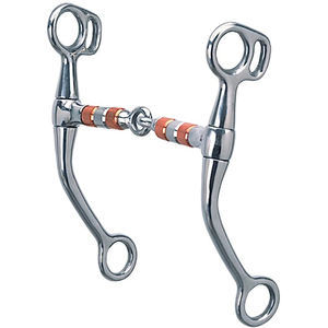 Bocado de acero inoxidable para caballo con incrustaciones de cobre, anillo redondo, equipo de bridón. - Product Image 1