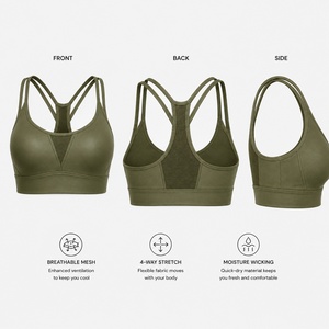 Soutien-gorge de sport personnalisé imprimé en nylon et élasthanne sans couture pour yoga et entraînement, faible MOQ, fournisseur en gros - Product Image 5